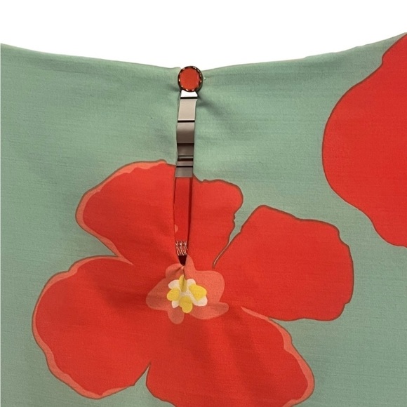 Britt tropical floral 3/4 sleeve nylon and spandex mini dress Made in the USA - Picture 4 of 10